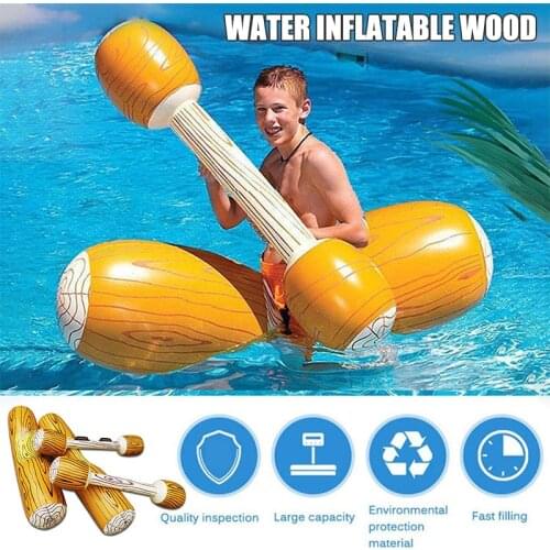 Log Flume Joust Set Inflatable Floating Row Toys Adult Children Pool Party Water Sports Games Log Rafts Health99