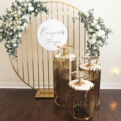 NO big circle) 3pcs/set)Wedding Backdrop Artificial Flower Stand Round Metal Arch plinth stand sunyu2585