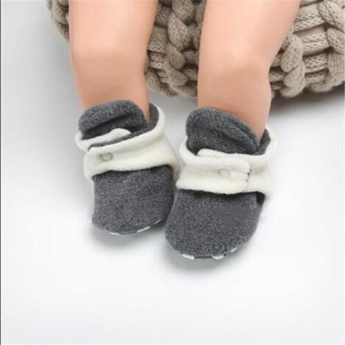 New Baby Socks Shoes Fluff Winter Toddler First Walkers Boys Girls Cotton Warm Shoes Comfort Soft Anti-slip Infant Crib Shoes