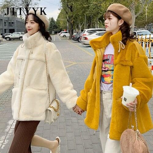Autumn Winter Fur Coat Overcoat Womens 2021 New Medium Long Otter Fur Coats Female Fashion Warm Loose Locomotive Mink Down Coat