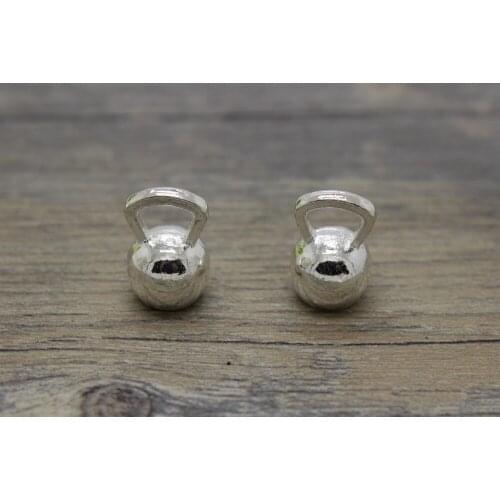 5pcs/ 18*12mm Antique Silver Plated Kettle Bell Sport Pendant Charms for jewelry making