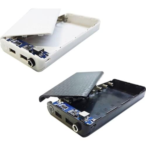 Durable Dual USB Output DIY 7x18650 Battery Case DC Output 9V/12V Plastic Charging Box Non-removable Power Bank Shell