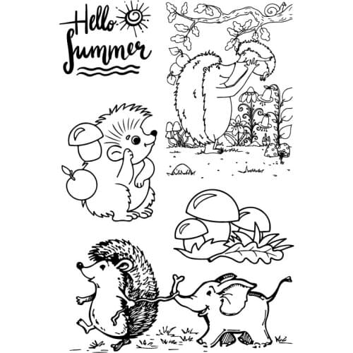 Hot selling small hedgehog clear stamp / silicone seal flower stamp DIY scrapbook album / card production