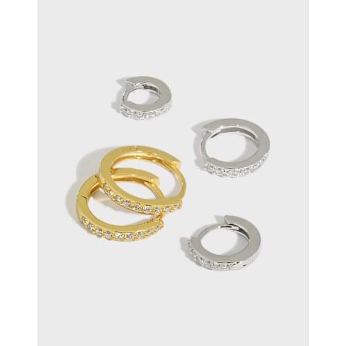 5mm 6mm -13mm 18K Gold 100% Authentic 925 Sterling silver Set CZ AAA+ Round Circle Hoop Huggie Earrings jEWELRY tle2150