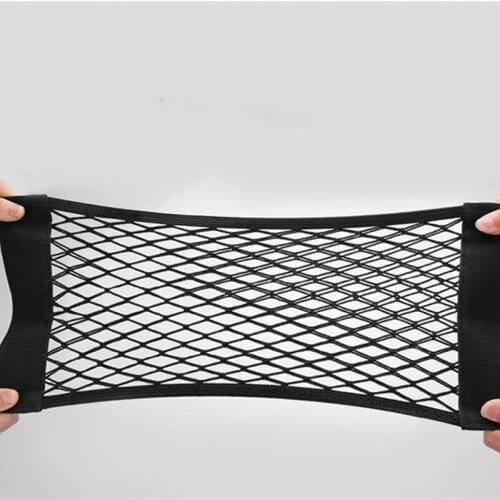 40*25cm Car Back Rear Mesh Trunk Seat Elastic String Net Magic Sticker Universal Storage Bag Pocket Auto Organizer Seat Back Bag