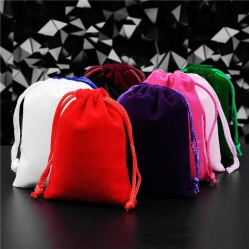 Drawstring Jewelry Bag Bracelet Gift Earphone Flannel Jewelry Bag