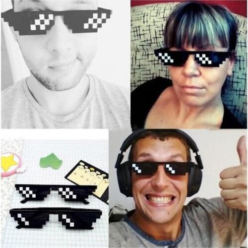 Sunglasses MLG Pixelated Kids Toys Thug Life Deal with It Party Eyeglasses Mosaic Vintage Eyewear Punk Rave Outfit Stress Toy