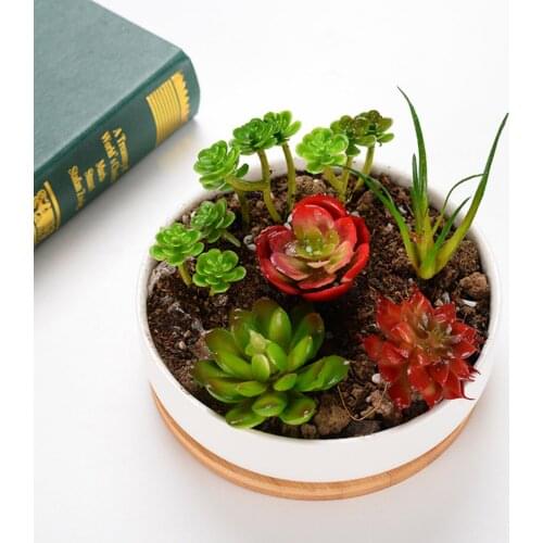 Mordern Nordic Ceramic Flower Vase Decoration Home Sesame half color Succulent Planter Green Plants Cylindrical Flower Pot