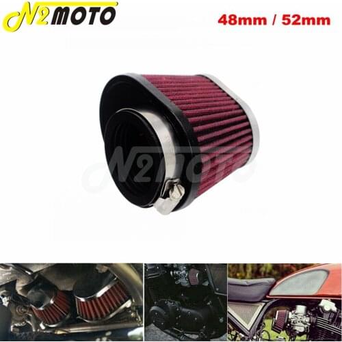 48MM 52MM Inlet Universal Motorcycle Engine Air Filter Motorcycle ATV Dirt Bike Conical Cleaner For Kawasaki Yamaha Suzuki Honda