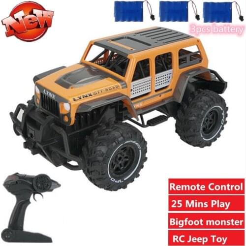 High Speed 25Mins Play RC Truck Vehicle 2.4G 4WD Remote Control RC Drift Car toy bigfoot Off-road climbing car with 3pcs battery