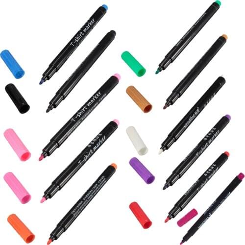 1 x Fabric Marker Pens Permanent Colors For DIY Textile Clothes T-Shirt Shoes brown