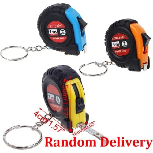 1Pc Retractable Ruler Tape Measure Key Chain Mini Pocket Size Metric 1m
