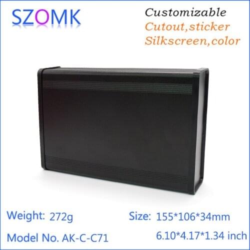 10pcs/lot aluminum case for electronics and electronic External Size 155*106*34mm Aluminum pcb project circuit box instrument