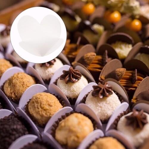 100Pcs Kraft Paper Cardboard Holder Chocolate Tray Chocolate Compartment Tray Kraft Cardboard Chocolate Tray