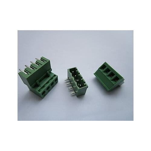 50 pcs 5.08mm Close Angle 4 pin Screw Terminal Block Connector Pluggable Type