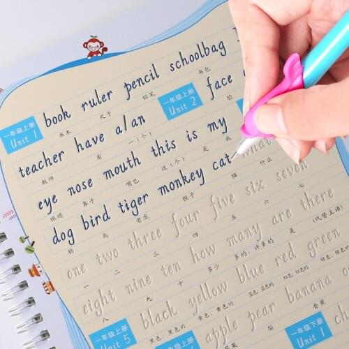 English Alphabet Word Letters ltalian Italics Writing Auto Dry Repeat Practice Copybook Children Kid 3D Groove Exercise Book