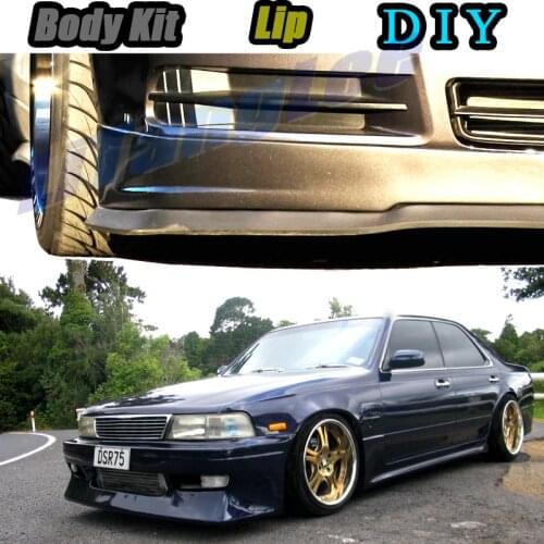 Car Bumper Lip Front Spoiler Skirt Deflector For Nissan Laurel C35 1997~2002 Tune Car Modified Body Kit VIP Hella Flush Lips
