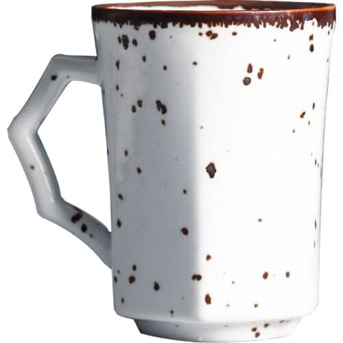 Square large Nordic coffee mug european handmade Jingdezhen ceramic water cup personality creative big volume