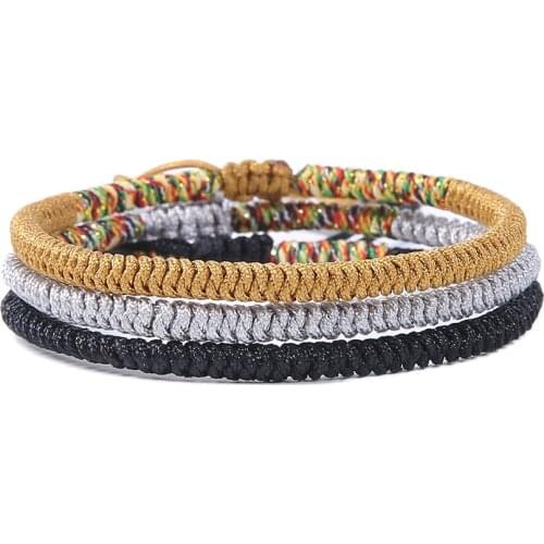 Handmade Knots Rope Bracelet Multi Color Good Lucky Charm Tibetan Buddhist Bracelets & Bangles For Women Men