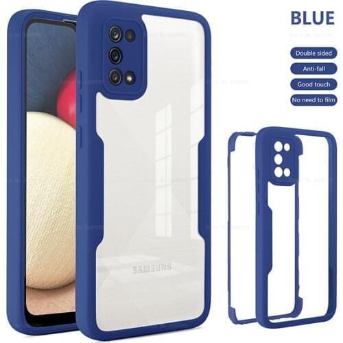 360 Degree Full Body Cover For Samsung Galaxy A32 A52 A72 A12 A02 A22 A21S A82 PET Film TPU Case + Acrylic Back Shell Samsun A32