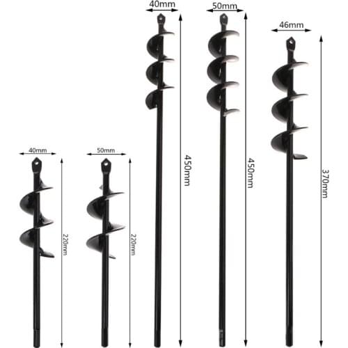 Black Home Yard Garden Flower Plant Farm Planting Auger Digger Twist Spiral Bit Digging Holes Drill Bit Tools