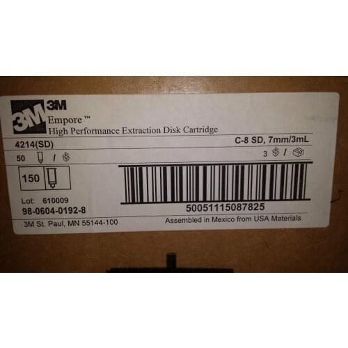 For 3M Empore Extraction Column C8-SD 7mm/3mL 4214SD, 50 Per pack, 1 Box 3 Packs