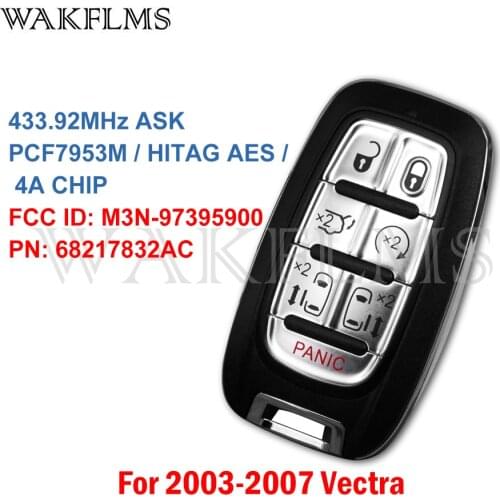 For Chrysler Pacifica 2017 2018 2019 7Btns Keyless Entry 433.92MHz ASK M3N-97395900 68241532AC Smart Remote Car Key