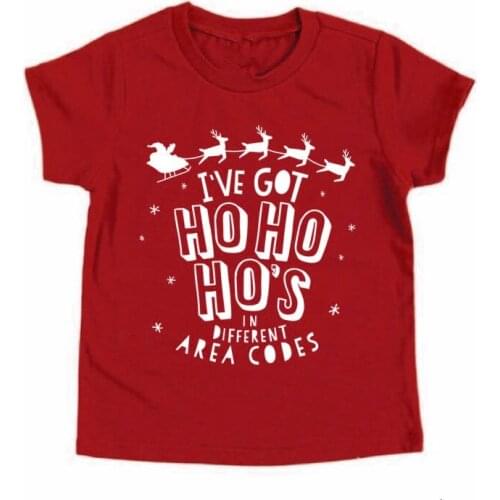 I'VE got HoHo Hos Graphic T-Shirt Hipster Funny Casual Short Sleeve Merry Christmas Tee Red Clothing Vintage Slogan Top Outfits