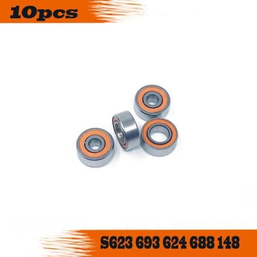 10pcs S623 S693 S624 S688 SMR148 C 2OS 2RS CB ABEC7 Stainless Steel Hybrid Ceramic Bearings/Fishing Reel Bearing