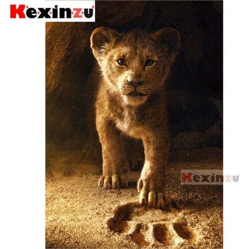Kexinzu Full new 5D DIY Square/Round Drill Diamond Painting "Lion footprint" 3d Embroidery Mosaic Cross Stitch Decor Gift X3102