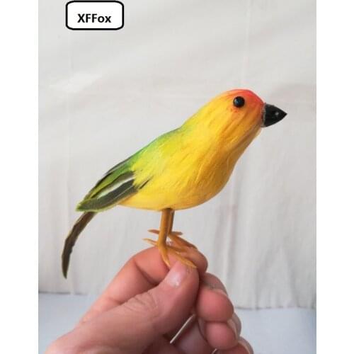 Cute real life Sicalis flaveola bird model foam&feather simulation vivid bird doll gift about 13cm xf0907