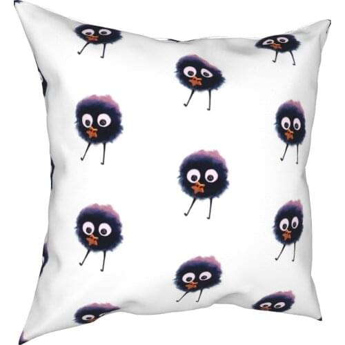 Nette Ruß Sprites Kissen Fällen Chihiros Anime Ghibli Manga Kissen Abdeckung Decor Werfen Kissen Fall Abdeckung für Auto 40*40cm