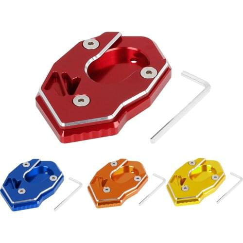 Motoforti Motorcycle Kickstand Side Stand Enlarger Support Extension Plate Pad Aluminum Alloy Red for Kawasaki Z900RS 2017-2019