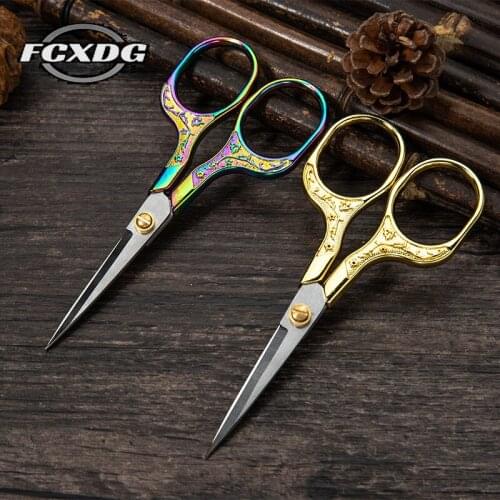 Dropshipping 2021 Best Selling Products Golden Stainless Steel Vintage Scissors DIY Sewing Supplies Cross Stitch Scissors Yarn