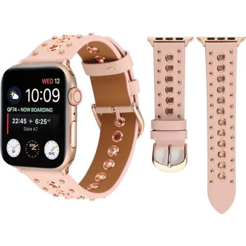 Punk Belt Strap For Apple Watch Band 5 4 40mm 44mm Leather bracelet For Iwatch Bands series 3 2 38mm 42mm Watchband Accessories