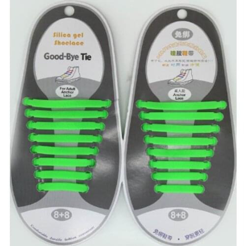 16 Pcs Fashion Lazy Elastic Silicone Shoelaces Elastic Silicone Shoelace Wholesale Creative No Tie Sneakers Rubber Shoe Laces