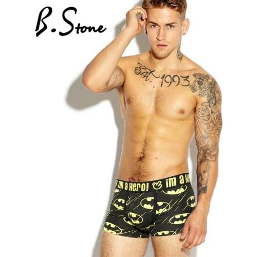 PINK HEROES Men Underwear Boxers Fashion Cartoon Printed Cotton Men Boxer Shorts Underwear Men Boxer Shorts Cueca Sexy Panties