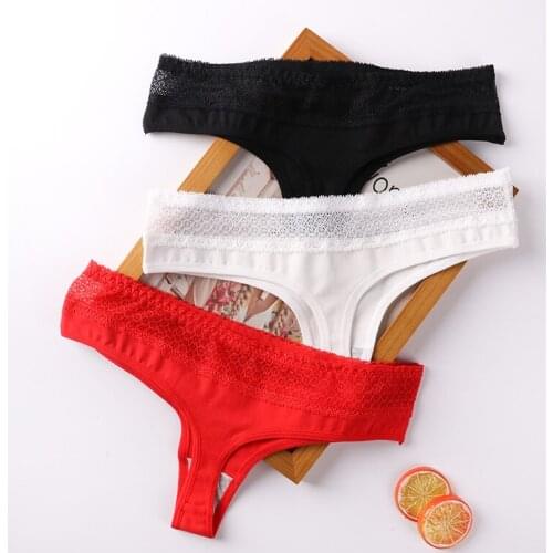 Hot Sale Low-Rise Cotton Solid Color Padded G-String Thong Underwear Exotic Panties Sexy Underwear Womens Lingerie