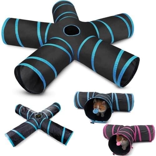 5/4/3/2 Holes Pet Cat Tunnel Toys Play Tent Nest Toys for Kitten Cat Funny Toy Cat Toys Play Tunnel With Balls игрушки для кошек