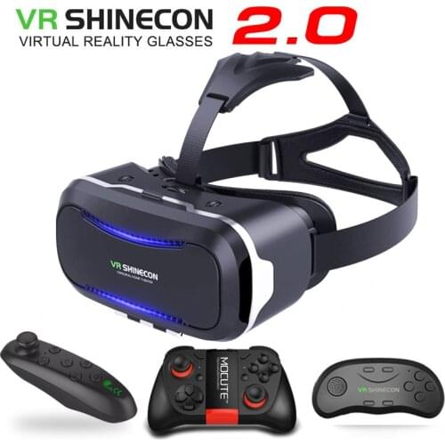 VR Shinecon 2.0 VR Casque Headset Video 3D Virtual Reality Glasses Goggles 4.7-6 Smartphone Helmet Smart Google Cardboard VR Box