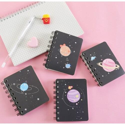 Starry sky planet rollover coil notebook student portable pocket notebook mini notebook small notebook