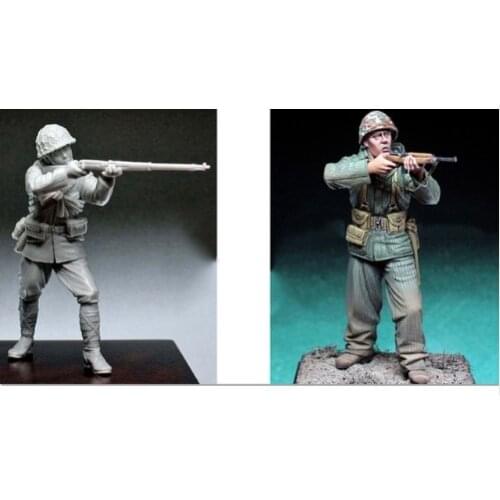 1/35 Scale WW2 Pacific War US Army and Japanese Shooter 2 People Miniatures WWII Resin Model Kit Figure Free Shipping