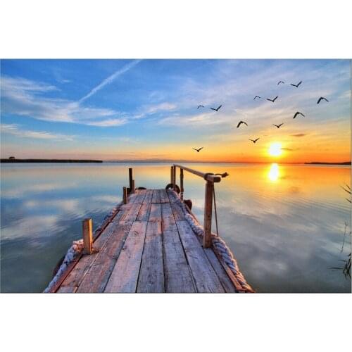 1 Panel Free shipping Canvas Print Huge HD Sunset Seascape Wall Art Picture For Living Room Painting Artwork Framed