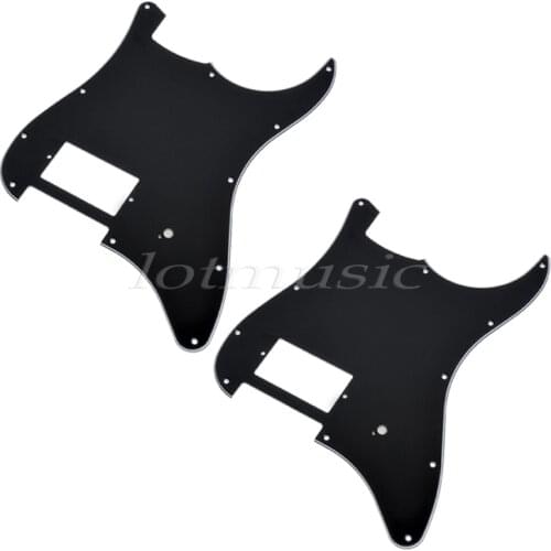 2pcs guitar Pickguard 11 Hole One Humbucker Black for Fender Strat replacement