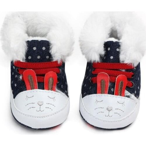2021 Baby Girls First Walkers for Newborn Winter Soft Sole Non-Slip Infant Cartoon Cotton Shoes Sneakers