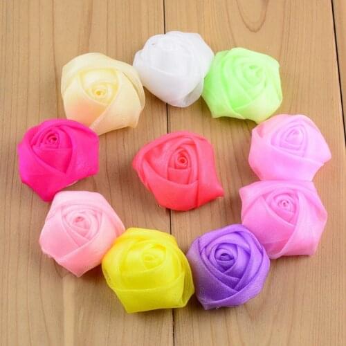 30 pcs/lot , Chiffon Rosette - 1.5" inch chiffon rose flowers