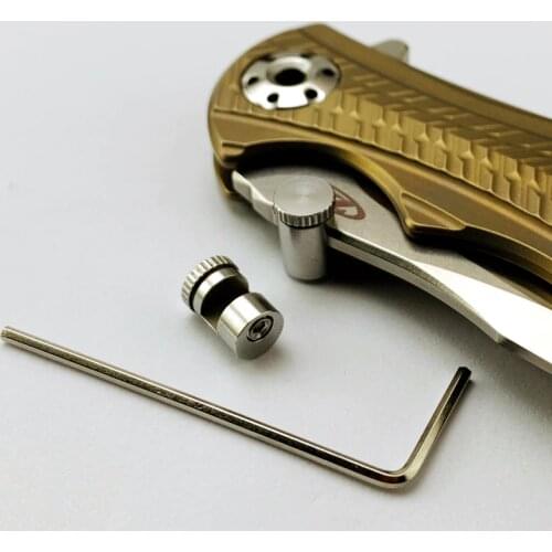 4 Sets Exquisite CNC Technic EDC Brass Knife Push Button Plate Knife Pusher Nail