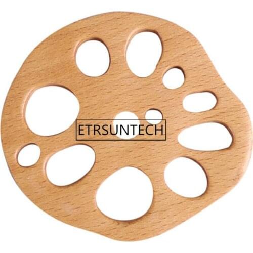 50pcs Lotus Root Natural Beech Wood Cup Mat For Tea Coffee Drink Coaster Saucer Insulation Mug Cups Pad Table Decor