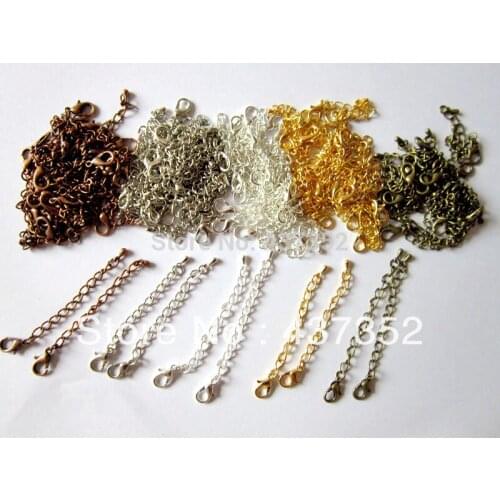 500pcs with 12mm Lobster Clasp Chain Extender and Teardrops,Extend Chain Findings For Necklace DIY