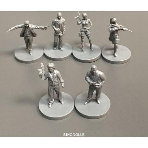 6Pcs Brook City Board Game Miniature Model Role Playing Figure Toy